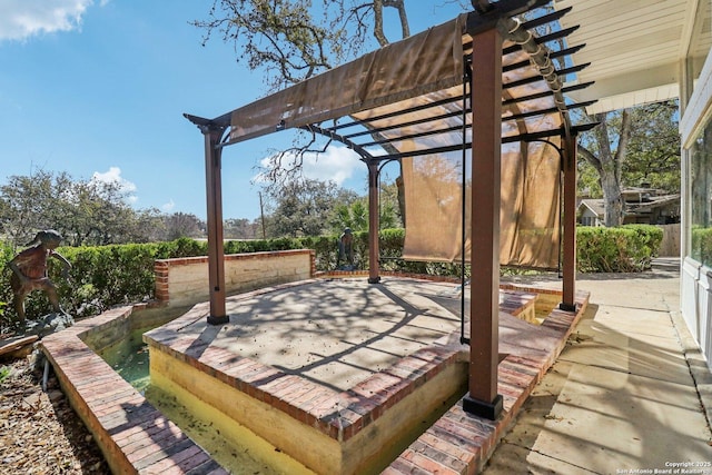 exterior space with a pergola