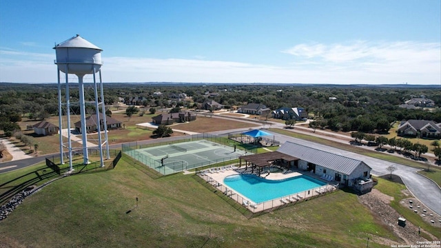 birds eye view of property