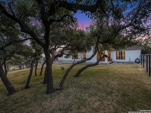 view of yard with fence