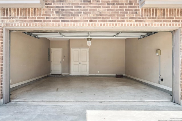 garage with baseboards