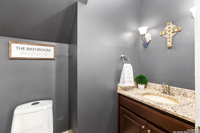 bathroom with toilet and vanity