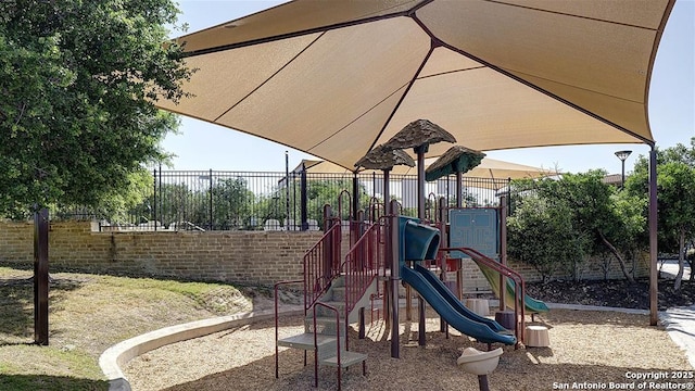 communal playground with fence