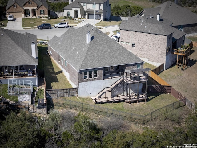 birds eye view of property featuring a residential view