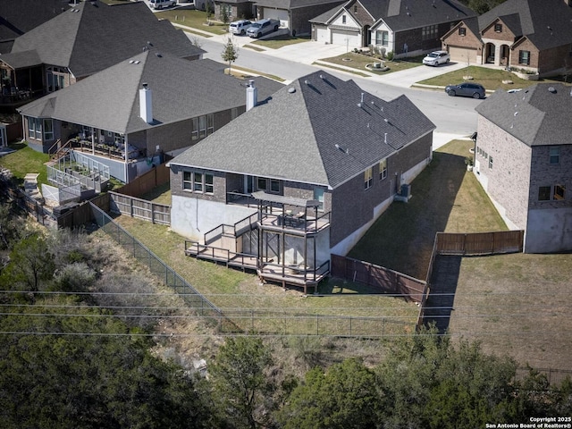 bird's eye view with a residential view