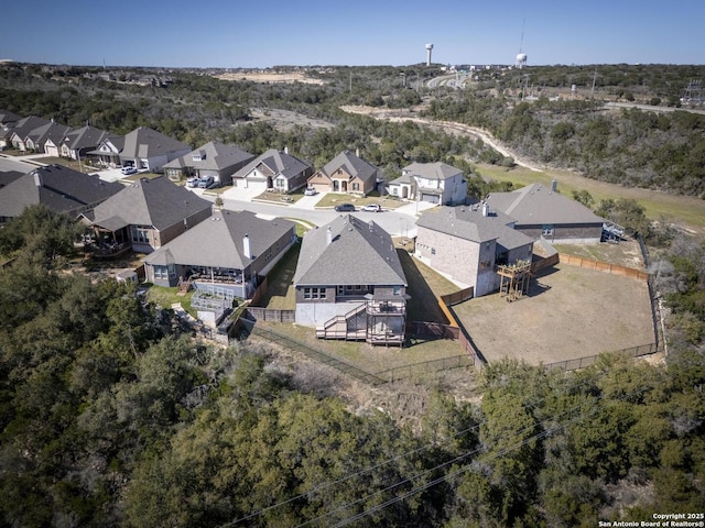 bird's eye view with a residential view