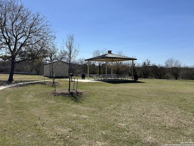 view of yard with a gazebo