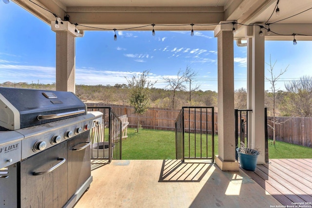 view of patio featuring a fenced backyard