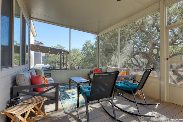 view of sunroom