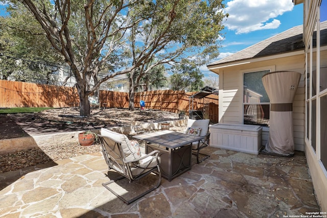 view of patio / terrace featuring a fenced backyard