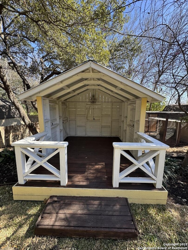 view of outdoor structure