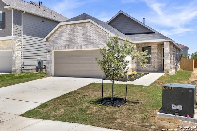 13210 Club House Blvd, San Antonio, TX 78221 - view of front facade featuring a garage, driveway, and brick siding