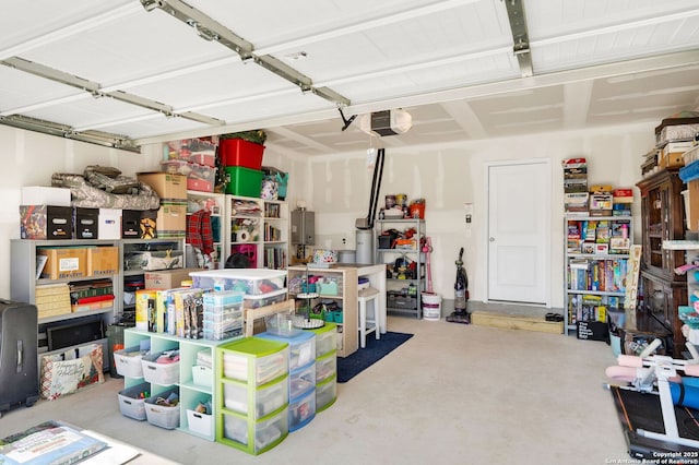 garage featuring a garage door opener