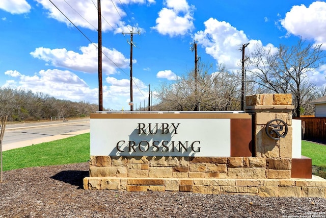 view of community sign