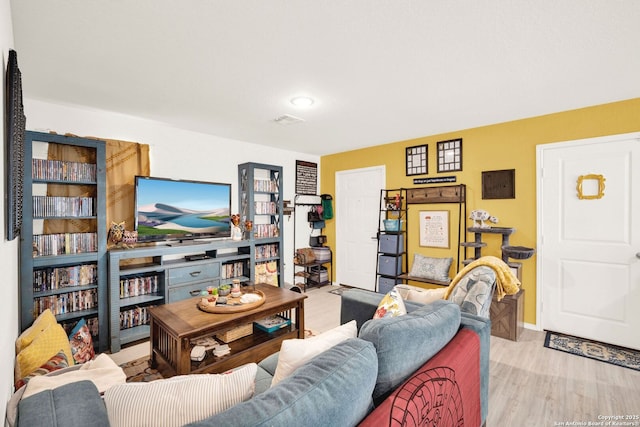 living area featuring wood finished floors