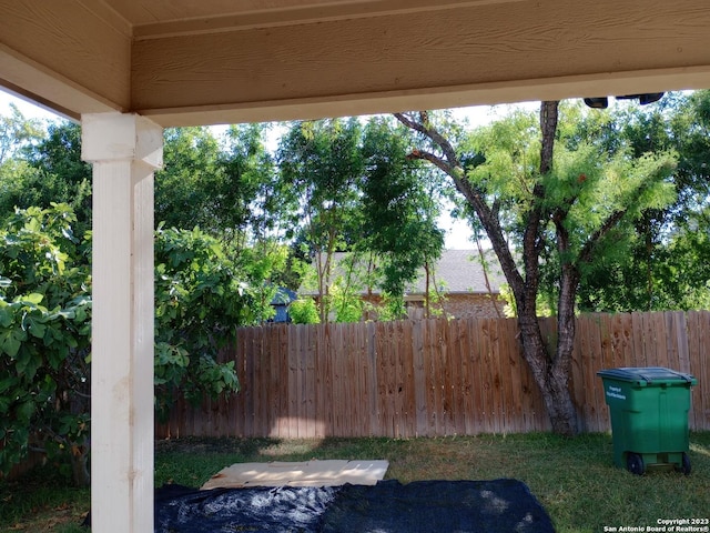 view of yard with fence