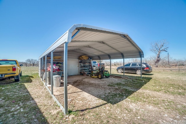 view of car parking with a carport