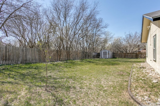 5918 Oak Country Way, San Antonio, TX 78247 - view of yard featuring a fenced backyard, an outbuilding, and a storage unit
