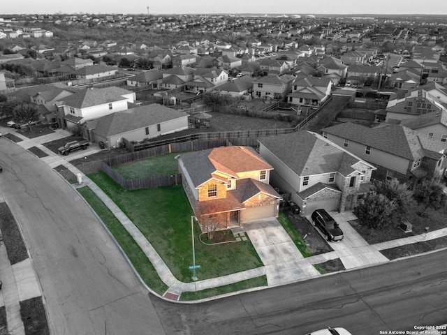 birds eye view of property featuring a residential view