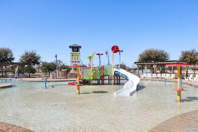 community playground with a pergola