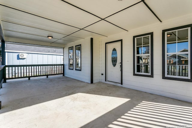 view of patio featuring a porch