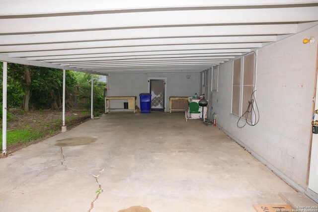 view of garage