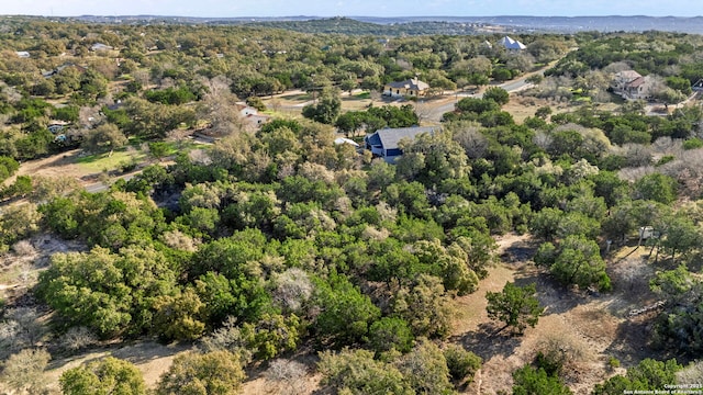 aerial view with a wooded view