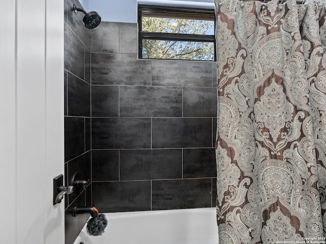 full bathroom featuring shower / bath combo