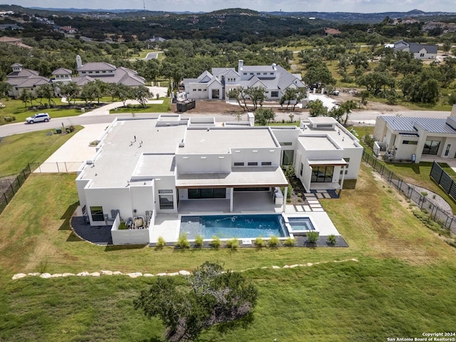 aerial view featuring a residential view