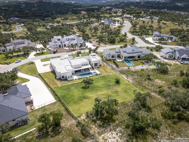 aerial view with a residential view