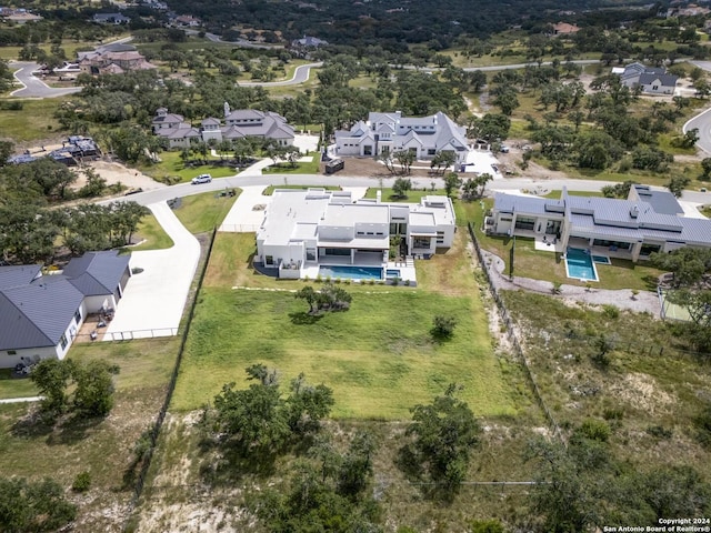 drone / aerial view with a residential view