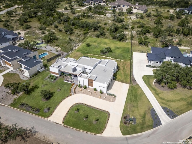 aerial view with a residential view