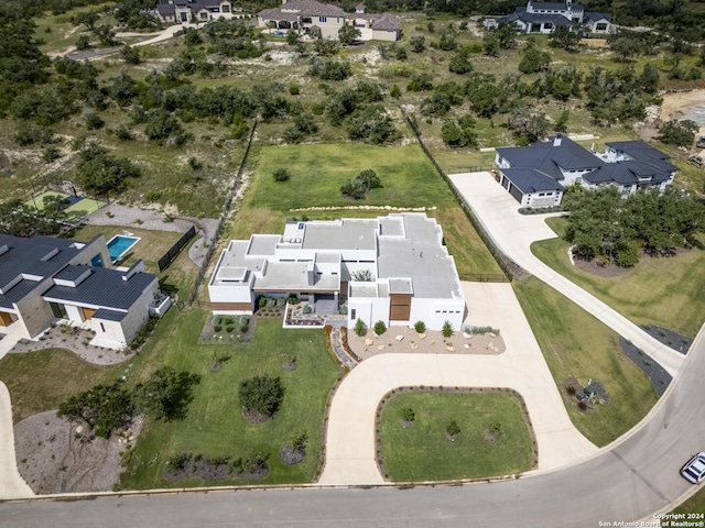 drone / aerial view with a residential view