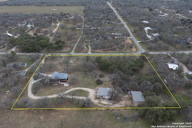 bird's eye view with a rural view