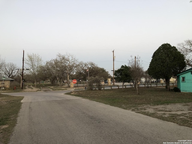 view of road with traffic signs