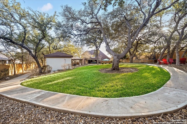 view of yard with fence