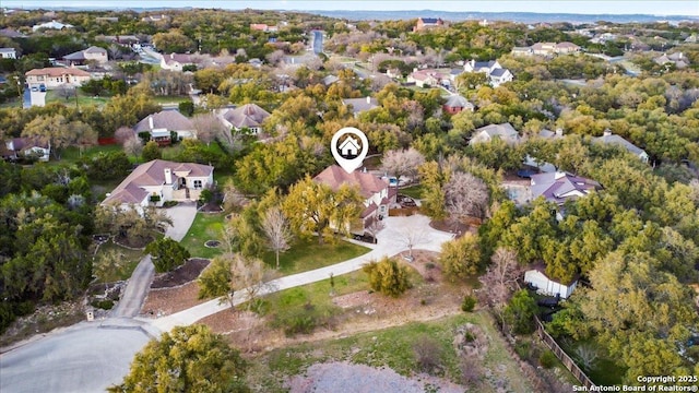 bird's eye view with a residential view