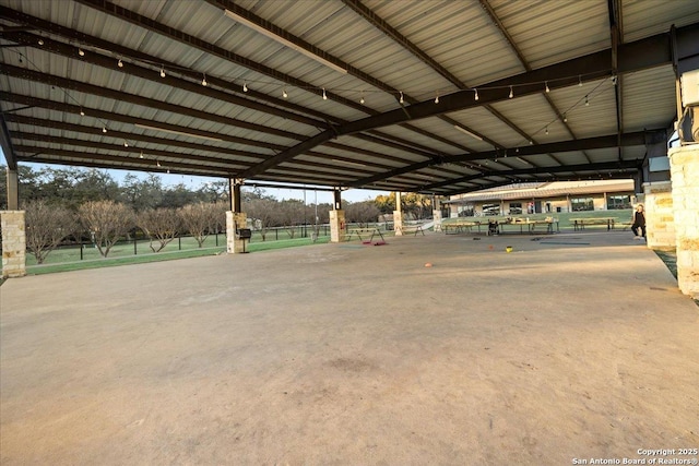 garage featuring metal wall