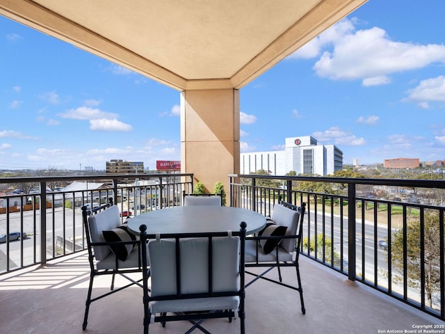 balcony featuring a view of city