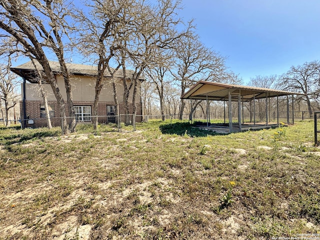 view of yard featuring fence