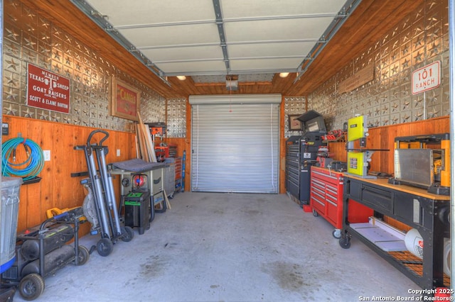 view of garage