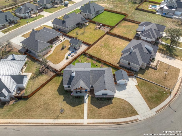 bird's eye view with a residential view