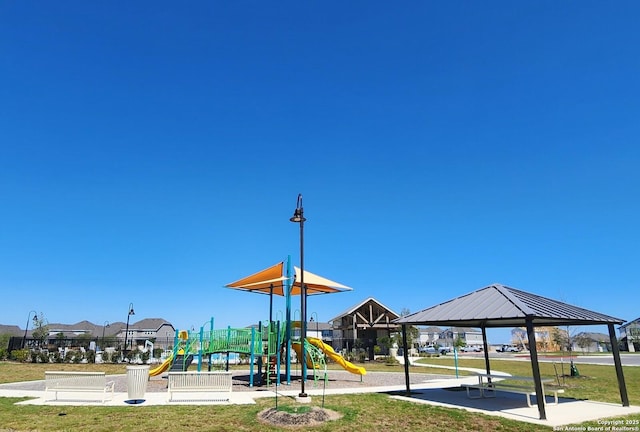 communal playground with a gazebo