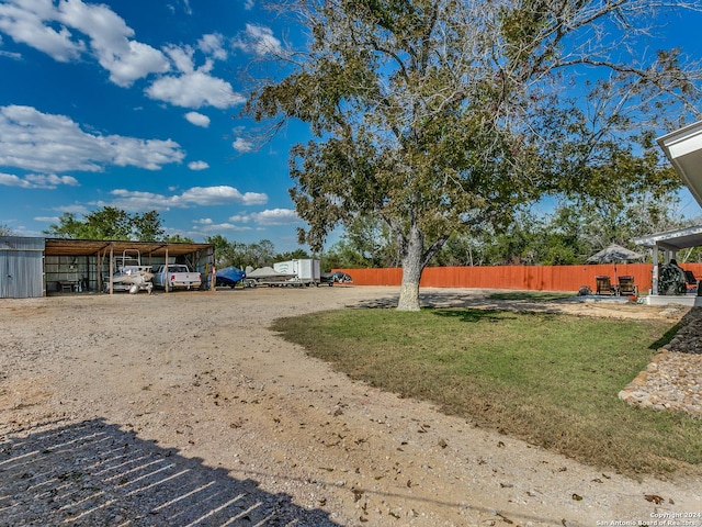 view of yard featuring fence