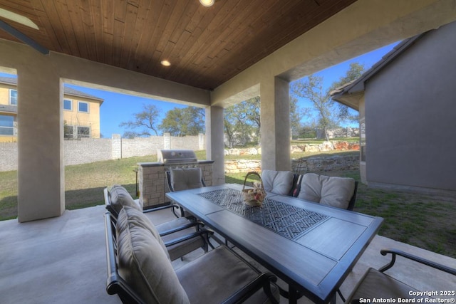 view of patio with outdoor dining space