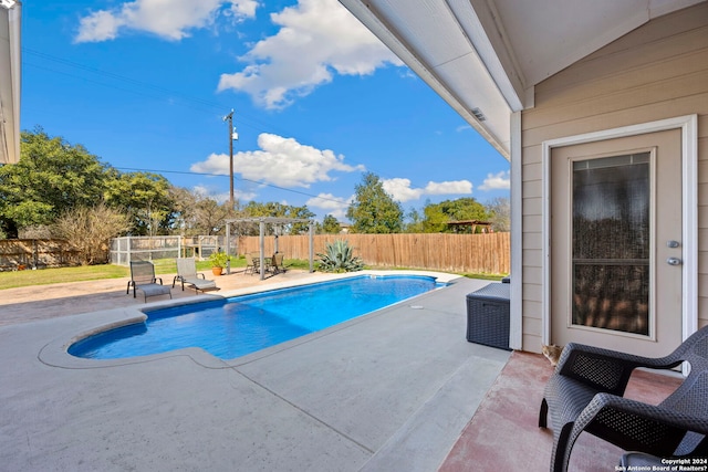 14019 Tahoe Vis, San Antonio, TX 78253 - view of pool with a patio, a fenced backyard, and a fenced in pool
