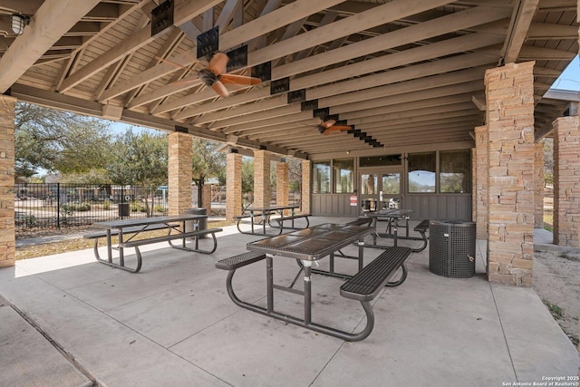 12604 Brite Rnch, San Antonio, TX 78245 - view of patio / terrace featuring ceiling fan and fence