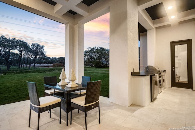 view of patio with an outdoor kitchen