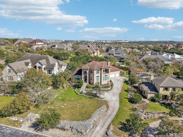 bird's eye view with a residential view