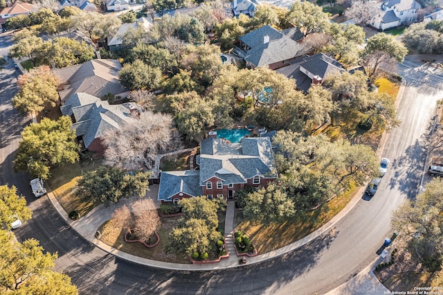 drone / aerial view with a residential view