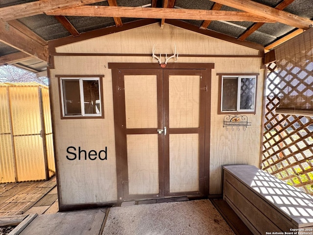 view of outbuilding featuring an outbuilding